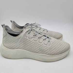 Ecco Therap Mens 12-12.5 Gray White Shoes Sneakers Athletic Walking Lace Up
